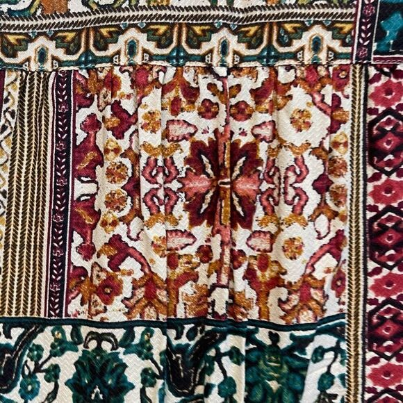 J. JILL Boho Tunic Small Multicolor Patchwork Boho Eclectic Button Front Top EUC - Picture 14 of 16